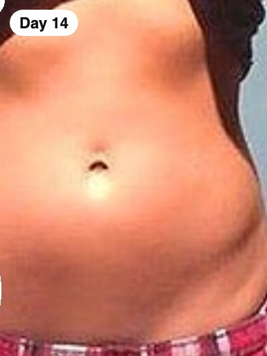 Her flat stomach on day 14 of the cleanse